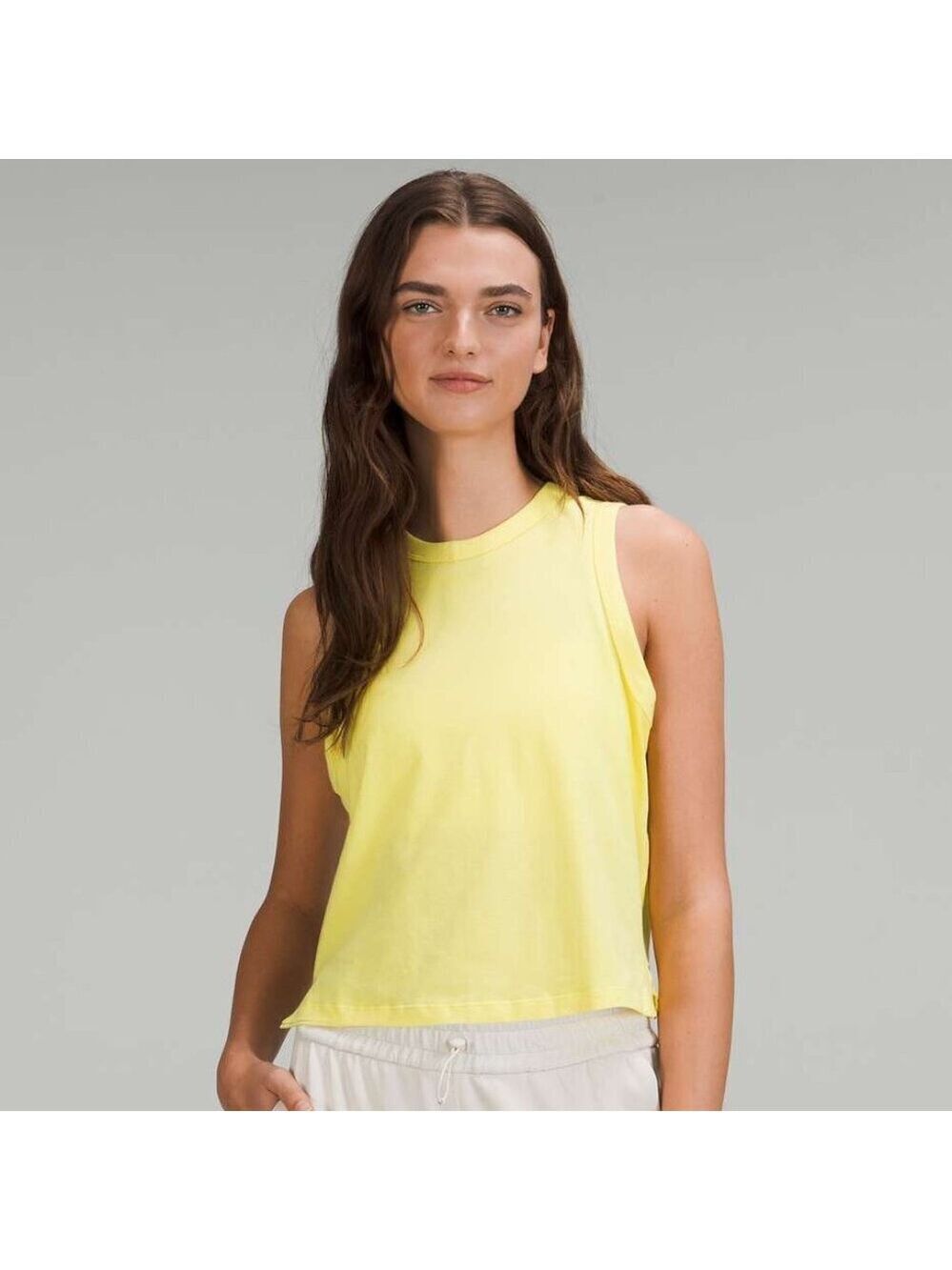 Lululemon Classic-Fit Cotton-Blend Tank Top in Neon Yellow Size Small